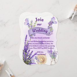 Invitación de boda de lavanda