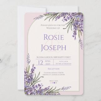 Invitación de boda de lavanda