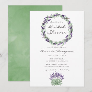Invitación de boda de lavanda con acuarela
