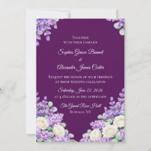 Invitación de boda de lavanda y lilas