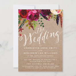 INVITACIÓN DE BODA DE LDS| Rústico floral elegante