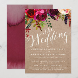INVITACIÓN DE BODA DE LDS| Rústico floral elegante