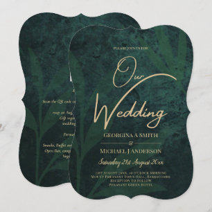 Invitación de boda de LeahG Esmeralda Bosque Verde