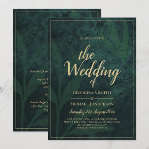 Invitación de boda de LeahG Esmeralda Bosque Verde