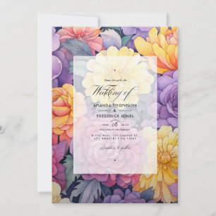 Invitación de boda de Lila, Rosa Desmayado y Amari