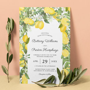 Invitación de boda de limón cítrico de verano