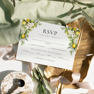 Invitación de boda de limones y aceitunas de Villa