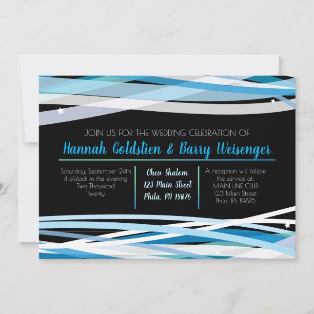 Invitación de boda de LÍNEAS SIMPLE (Anverso)