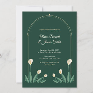 Invitación de boda de lirio de cala Art Nouveau es