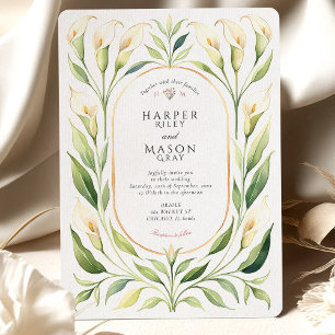 Invitación de boda de lirio de Calla elegante acua
