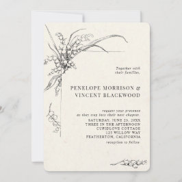 Invitación de boda de lirio de los valles
