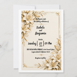 Invitación de boda de Lirio Dorado