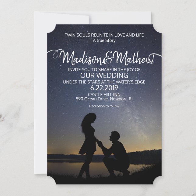 Invitación de Boda de Llama Gemela (Anverso)