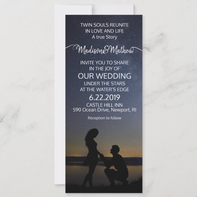 Invitación de boda de llama gemela (Anverso)