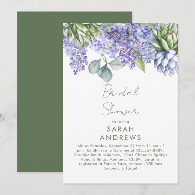 Invitación de boda de lluvia de flores botánicas p (Anverso / Reverso)