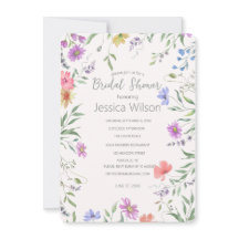 Invitación de boda de lluvia de flores de acuarela