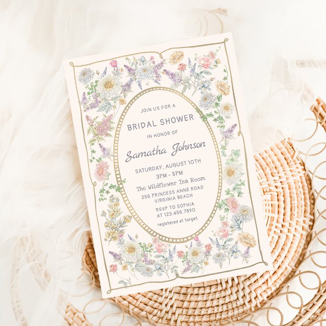 Invitación de boda de lluvia de flores manuscrita (Subido por el creador)