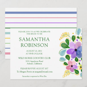 Invitación de boda de lluvia de flores pintadas ca