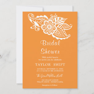 Invitación de boda de lluvia de naranja india de e