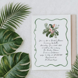 Invitación de boda de lluvia tropical moderna orgá