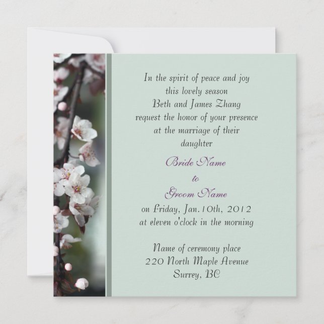 invitación de boda de los padres de la novia (Anverso)