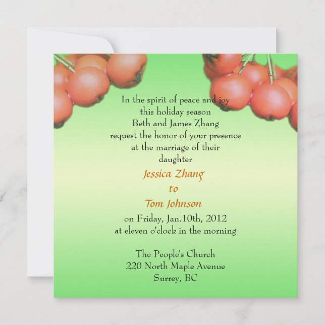 invitación de boda de los padres de la novia. (Anverso)