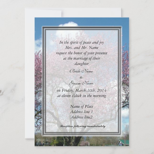 invitación de boda de los padres de la novia cerez (Anverso)