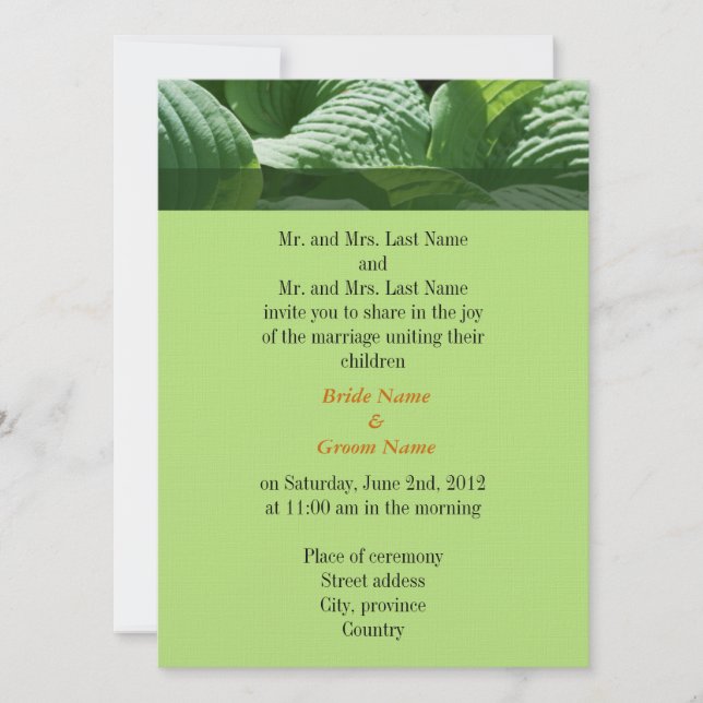 invitación de boda de los padres de novia y novio (Anverso)