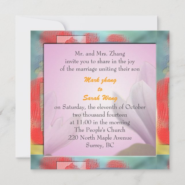 invitación de boda de los padres de novio (Anverso)