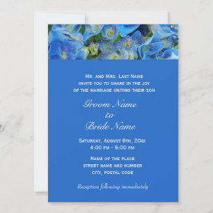 invitación de boda de los padres de novio, azul