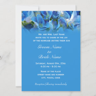 invitación de boda de los padres de novio, azul