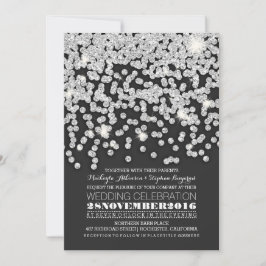 invitación de boda de luces de cadena de purpurina