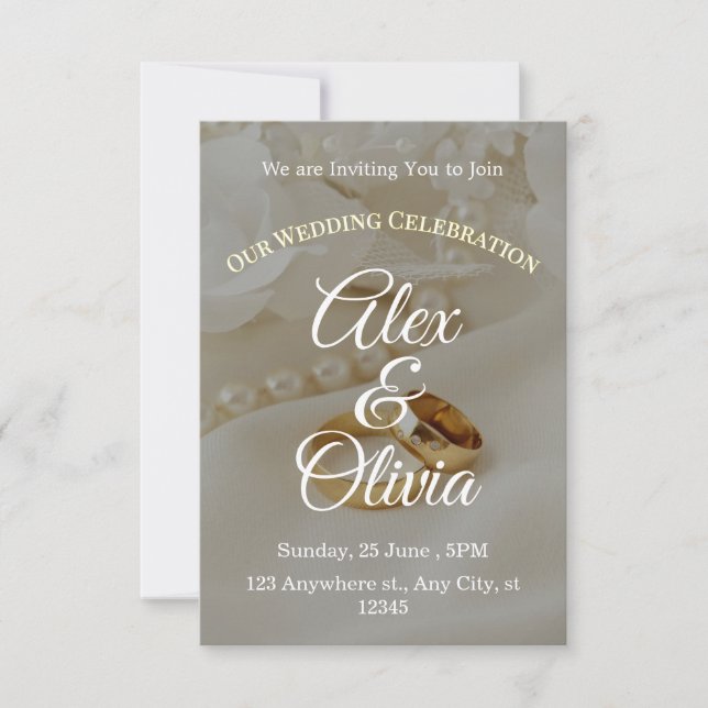 Invitación de Boda de Lujo  (Anverso)