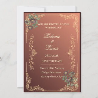 Invitación de boda de lujo