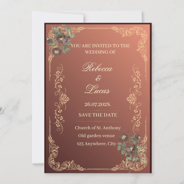 Invitación de boda de lujo (Anverso)