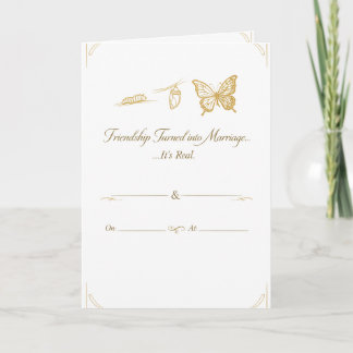 Invitación de Boda de Lujo Blanca y Dorada