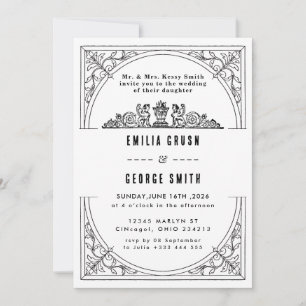 Invitación de Boda de Lujo Clásico con Dinero Anti