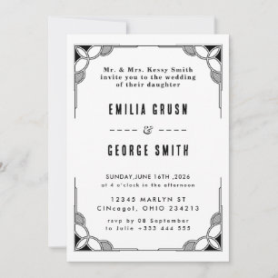 Invitación de Boda de Lujo Clásico de Antiguo Lina
