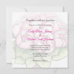 Invitación de Boda de Lujo con Acuarela de Peonías