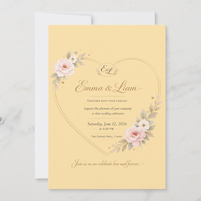Invitación de boda de lujo con olas de oro | Moda  (Anverso)