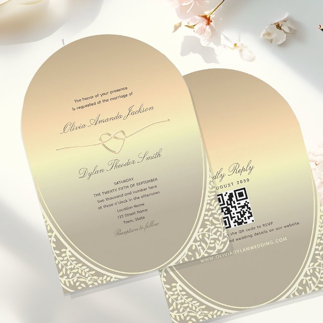 Invitación de boda de lujo con papel de oro y códi (Subido por el creador)