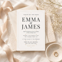 Invitación de boda de lujo con serif moderno edita