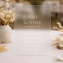 Invitación de boda de lujo de acrílico transparent