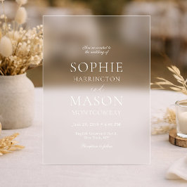 Invitación de boda de lujo de acrílico transparent