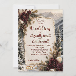 Invitación de Boda de Lujo de Montaña de Invierno