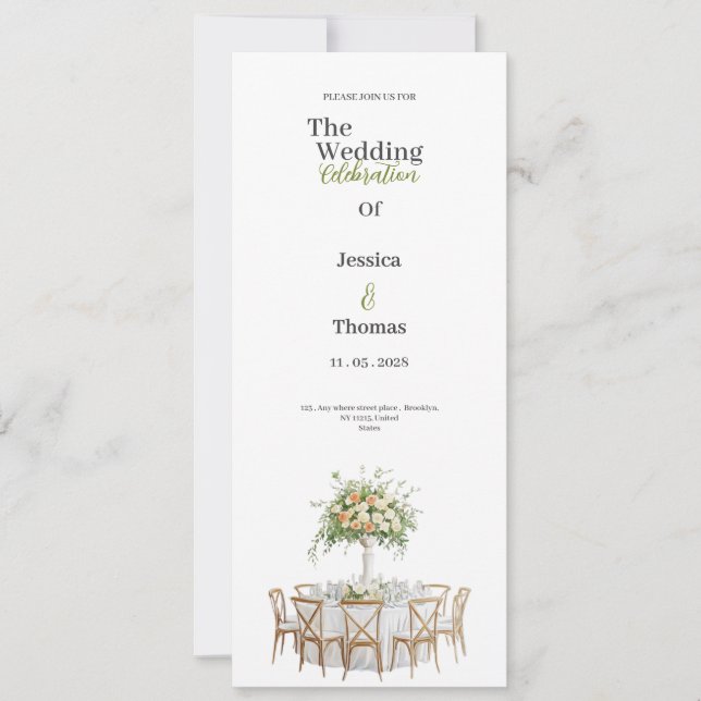 invitación de boda de lujo dorado blanco (Anverso)