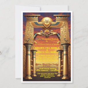 Invitación de Boda de Lujo Egipcia Unión Bajo