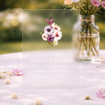 Invitación de boda de lujo en acrílico transparent