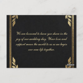 Invitación de boda de lujo en negro y dorado - Ele