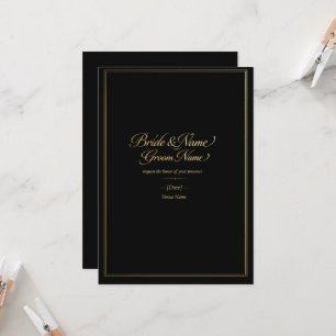 Invitación de Boda de Lujo en Oro Negro & G Eleg